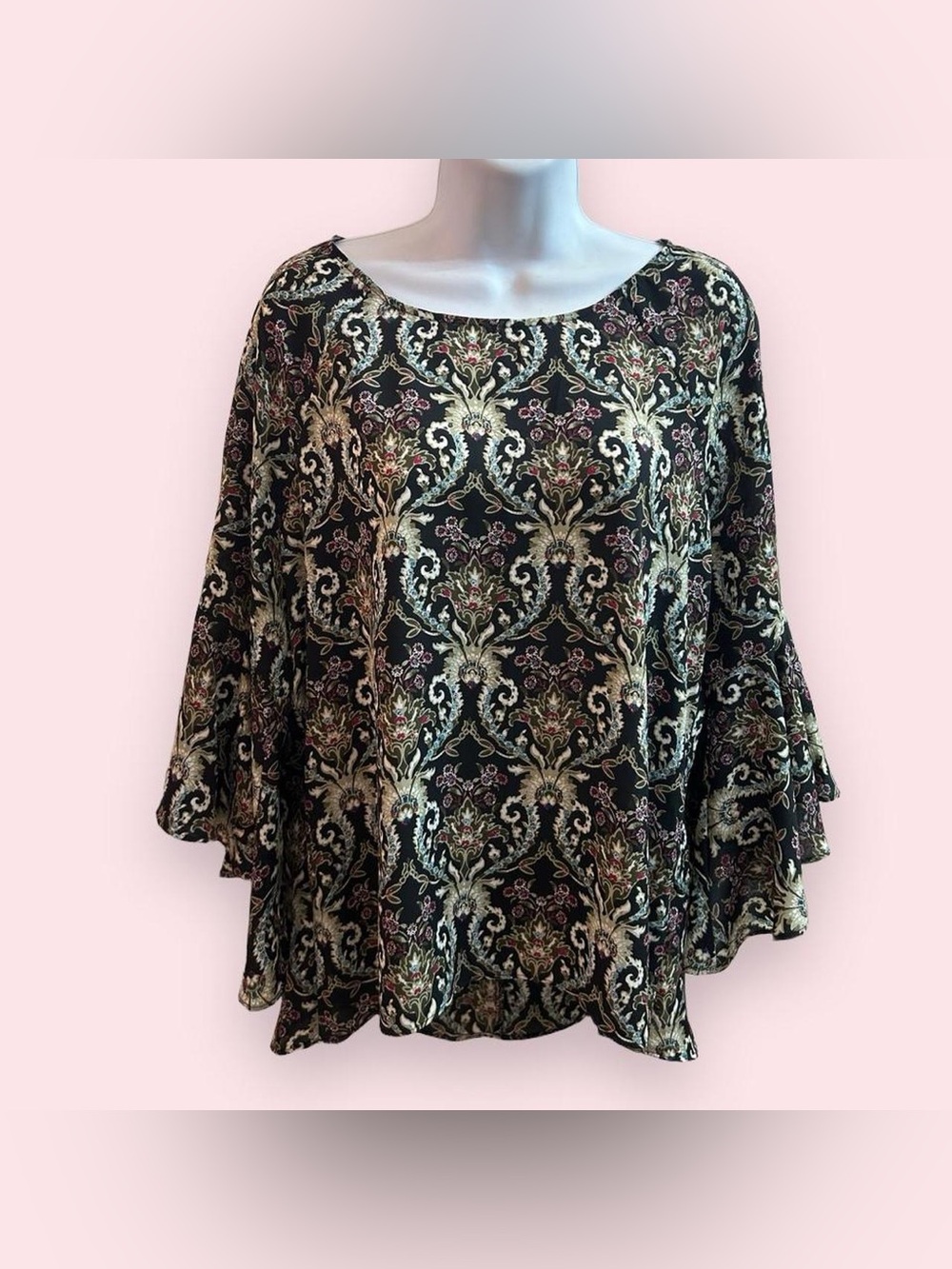 🖤NY&Company Black Floral Print Blouse🖤